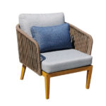 Μονοθέσιος Καναπές Teak & braided rope 75X75XH70 - 1411010039
