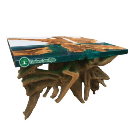 Ρίζα Κονσόλα TEAK WOOD with Resin Λευκό ή Πράσινο 1413110038 - timber destyle